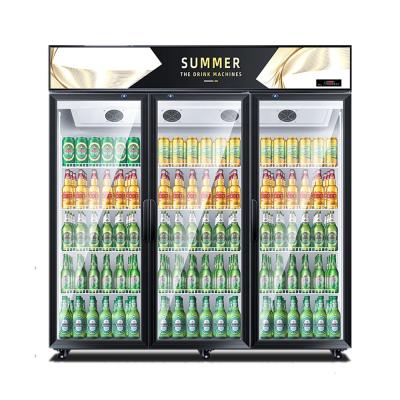 China Ce Upright Commercial Refrigerator Refrigerator Single-Temperature Display Refrigerator Glass Three-Door Beverage Display Refrigerator Glass Standard for sale