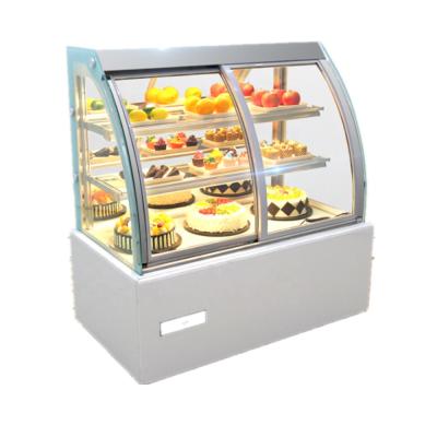 China Single-temperature Bakery Showcase For Secret Cake Cake Showcase Refrigerated Round Without Electric Wheel Display Soft Cooler Stainless Steel for sale