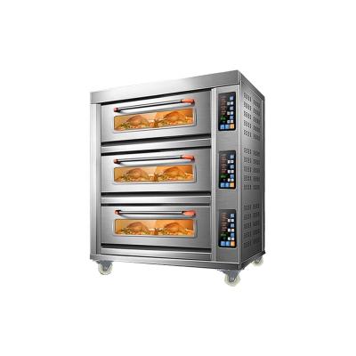 China Electric Commercial Bakery Equipment Snack Factory Bread Bakery Oven 3 Platform 9 Tray for sale