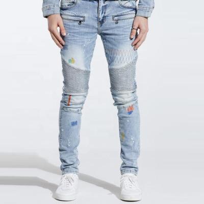 China Color Fade Proof Hole Jeans For Mens Bell Bottom Mens Jeans Pants Custom Denim for sale