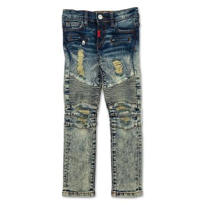 China YUEGE Style Ripped Distressed Jeans For Man QUICK DRY Custom Ramp Tie Dye Biker Motorcycle Jeans Pants for sale