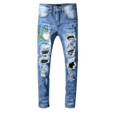 China Color Fade Proof 5074 Distressed Denim Pants For Men's Nature Jean Pant Manufacturers for sale