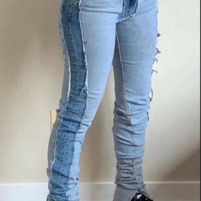 China Fashion J3 High Waist Breathable Women Custom Jeans Loose Plus Size Jeans Long Pants Cool Jeans for sale