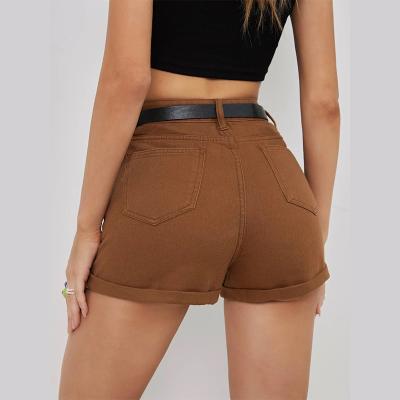 China Summer Sustainable High Waist Hot Shorts Fashion Women Denim Shorts for sale