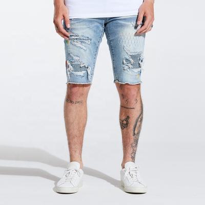 China YUEGE Viable Custom Style High Quality Fashion Distressed Jean Denim Shorts Ripped Destroyed for sale