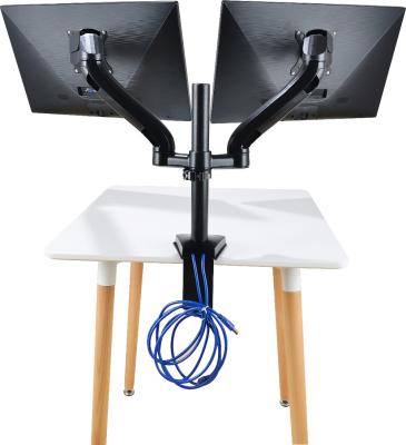 China Monitor Height Can Be Freely Adjustable Double Monitor Arm Height Adjustable Desk Mount Stand for sale