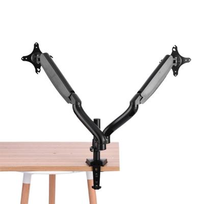 China Monitor Height Can Be Freely Dual Full Motion Adjustable Adjustable Monitor Stand With Shock Absorber Arms for sale