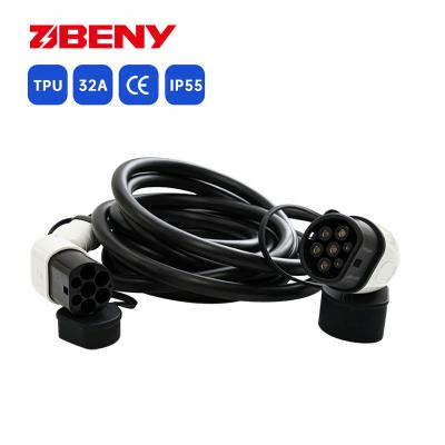 China 3 Phase EV Charging Cable Type 2 Car 22KW IP55 Protection Customizable for sale