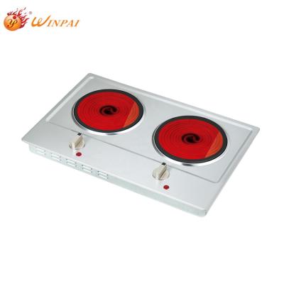 China Hot Plate 2 Infrared Cooker Hotel Double Burner Portable Solid Infrared Ceramic Rotary Knob Double Cooker for sale