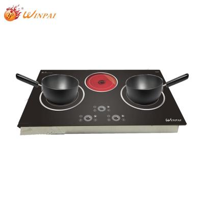 China Commercial Premium Metal Stainless Steel Induction Stove 3 Burner Induction Cooker With Multifunction for sale