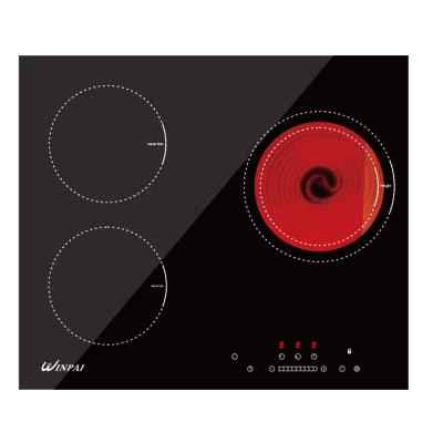 China China Factory Ceramic / Glass Touch Control Infrared Hob And Induction Hob With 3 Zones for sale