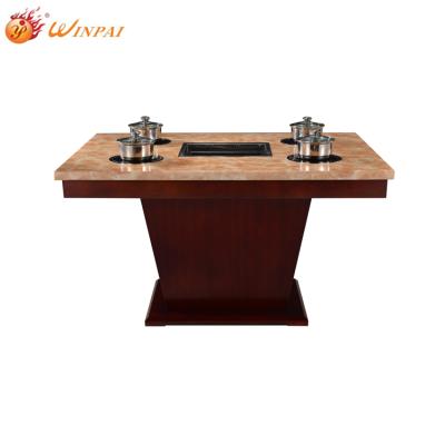 China Modern Chinese Commercial Hot Pot Table Restaurant Hot Pot Tables Electric Grill with Hot Pot for sale