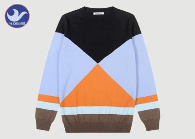 Cina Gli uomini geometrici multicolori del modello lunghi tricottano il maglione, i maglioni casuali degli uomini del pullover in vendita