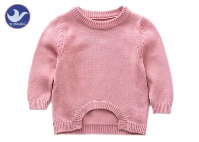 China Scoop Welt Knit Girls Pullover Sweaters Crew Neck Long Sleeves Armhole Jumper for sale