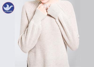 Chine La fente crème Reglan de côté de pullovers de laine de dames gaine le demi tricotage de cardigan à vendre