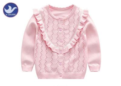 Cina Il cavo delle ragazze di Pointelle dello zig tricotta i bambini dei bordi dell'increspatura del maglione del cardigan che tricottano l'indumento in vendita