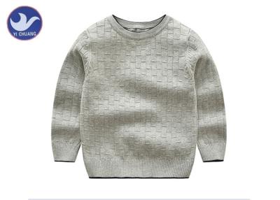 China Bamboo Joint Boys Knit Pullover Sweater Round Neck Grey Color Customized Size for sale