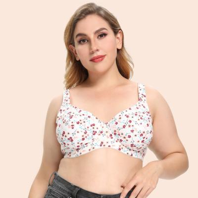 Chine Les soutiens-gorge de la lingerie 80CDEF-115CDEF pour de grosses femmes ont imprimé le grand soutien-gorge de taille de coton mou à vendre