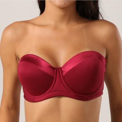 중국 75D-100D Half Cup Sexy Mature Plus Size Bra Women Convertible Straps Push Up Antislip Strapless Bras 판매용