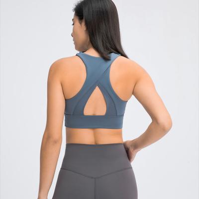 Cina L'alta cavità all'ingrosso del triangolo del collo appoggia le cime su ordinazione del reggiseno di yoga del reggiseno di sport di compressione in vendita