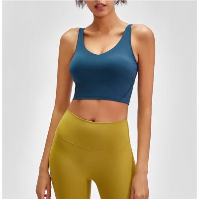 Cina Il collo a V U di modo indietro ha riempito la donna antiurto Sportwear di Yogawear del reggiseno di sport della maglia in vendita