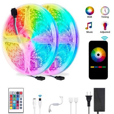 China Decoration RGB LED Strip Light SMD 5050 20M Waterproof RGB Flexible Strip 12V Led Strips Light WIFI Remote Controller for sale