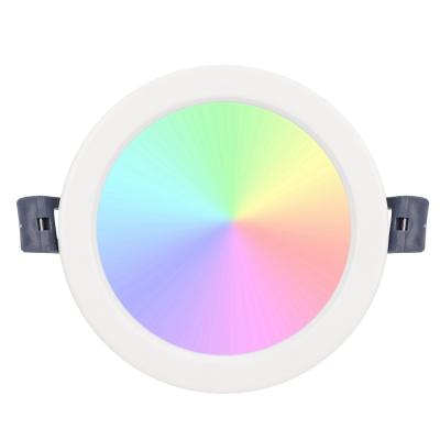 China Dimmable multicolor light smart controlled and modern app wifi 7w control RGBW new product led downlight for sale