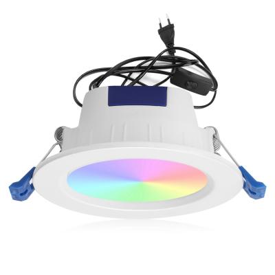 China Modern 7W Smart LED Downlight WiFi App Control Dimmable Light RGBCW Wireless Multicolor Ceiling Led Downlight for sale