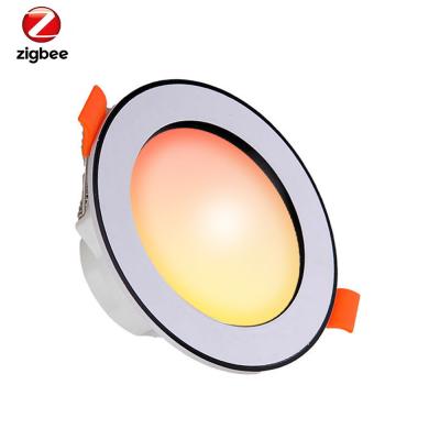 China Modern RGBCW Recessed Ceiling Led Downlight Music Sync Dimmable Smart Light Alexa Google Compatible Home 9W for sale