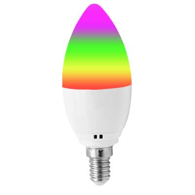 China Hotel led bulb wifi rgb led smart charge smart led candle e14 e26 e27 b22Base 6w work with Alexa And Google for sale