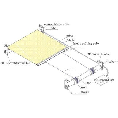 China ROMAN Indoor Motorized Single Open Full Temporary Stop Horizontal Shades for sale