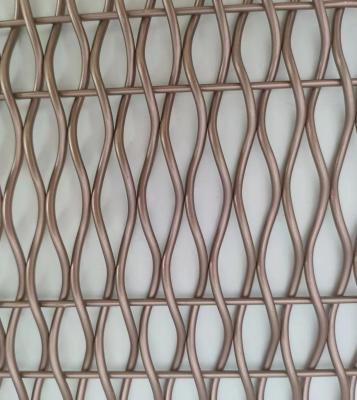 China Rose Gold Steel Weave Architectural Woven Wire Mesh With Painting For Railing Te koop