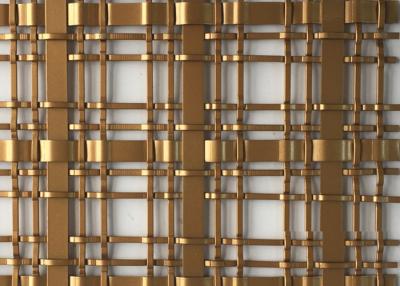 China Bronze Ornamental Square Architectural Woven Metal Mesh Building Facade 7.8kg/M2 for sale