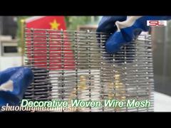 aluminum crimped 3.3mm decorative woven wire mesh anodizing