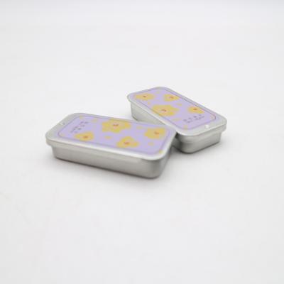 China Tinsmaker Mini Recyclable Mint Lipstick Perfume Tin Sliding Solid Box for sale