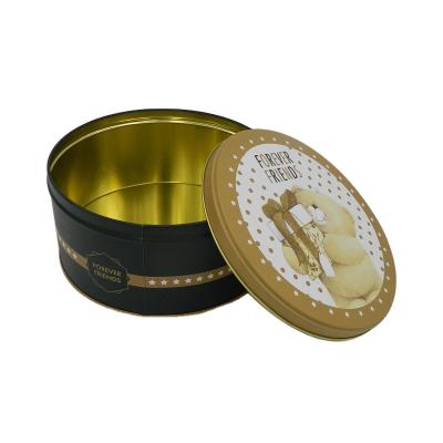 China Custom Round Metal Eco-Friendly And Recyclable Tin Storage Containers For Cookie for sale