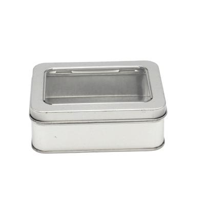 China Eco - Friendly And Recyclable Professional Custom Small Square Tin Box With Window for sale