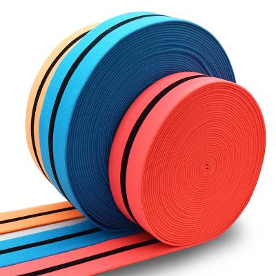 China Viable custom webbing elastico bandas elasticas colored sofa elastic polyestor webbing roll elestic webbing band for sale