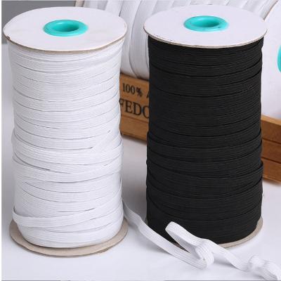 China Factory Supply Elastic Black White Color Knitted Braided Elastic Band For Sewing For Garment Accessories for sale