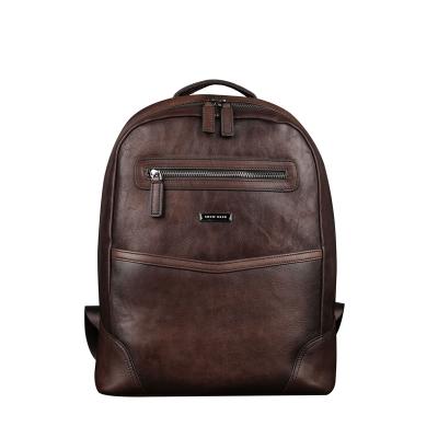 China waterproof men's genuine leather backpack for sale