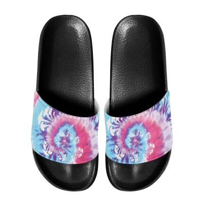 China Fashion Trend New Design Art Tie Dye Print Summer Slippers Women's Men Household Slippers Custom Wholesale Outdoor Beach Wading Slide Sandals for sale