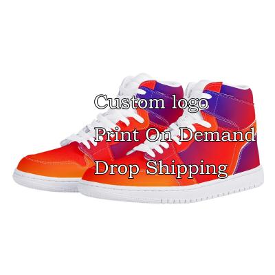 China Cushioning Custom Logo Image Wholesale Mens Casual Shoes Drop Shipping Fashion Lace Up Sneakers Breathable Walking Shoes Print On Demand for sale