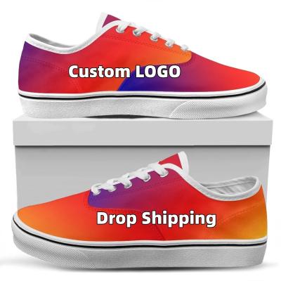 China Fashion Trend Custom LOGO Canvas Shoes for Women Casual Comfortable Flat Shoes Men's Street Fashion Jogging Running Sneakers Wholesale in Bulk for sale