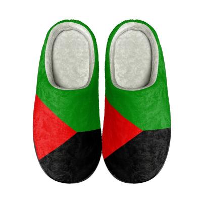 China Fashion Trend Drop Shipping Cotton Slippers Martinique Flag Design Comfortable Light Ladies Slip-on Slippers On-Demand Printing Non-slip Flats for sale