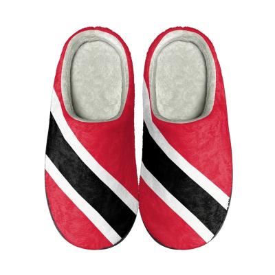 China Fashion Trend Trinidad Tobago Winter Comfort Home Plush Slipper Print On Demand Cotton Slides Sandals for Women Men Loafers Drosp Shipping New for sale