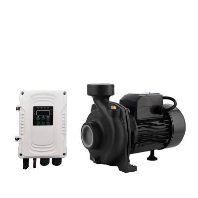 China High Flow Large Capacity Cast Iron DC 48v 72v Surface Solar Centrifugal Pump With Solar System Controller for sale