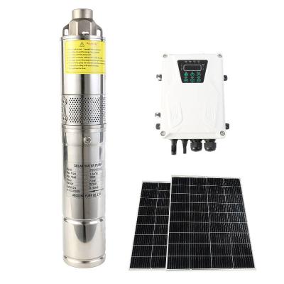 China Agriculture irrigation 1100w 3inch Submersible Solar Water Well Pump Kit Screw Borehole Solar Water Pump for sale