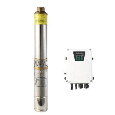 China Irrigation DC48V brushless 95m head submersible solar borehole deep well water pump for agriculture irrigation for sale