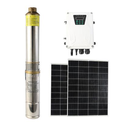 China Agriculture irrigation 48V Dc Copper 400W  Borehole Submersible Solar Powered Well Pump For Agriculture for sale