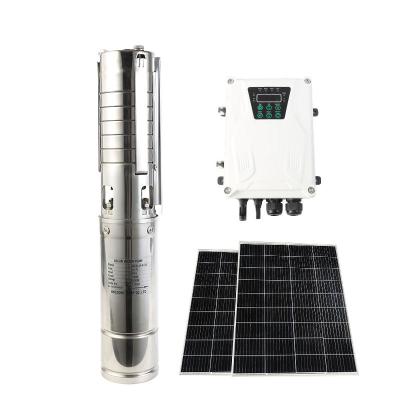 China Agriculture irrigation 72v Water Pumping System Solar Powered Deep Well Stainless Steel Submersible Pump for sale